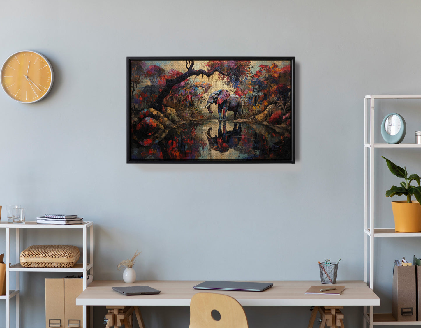 Elephant Forest Reflection African American canvas print view 30