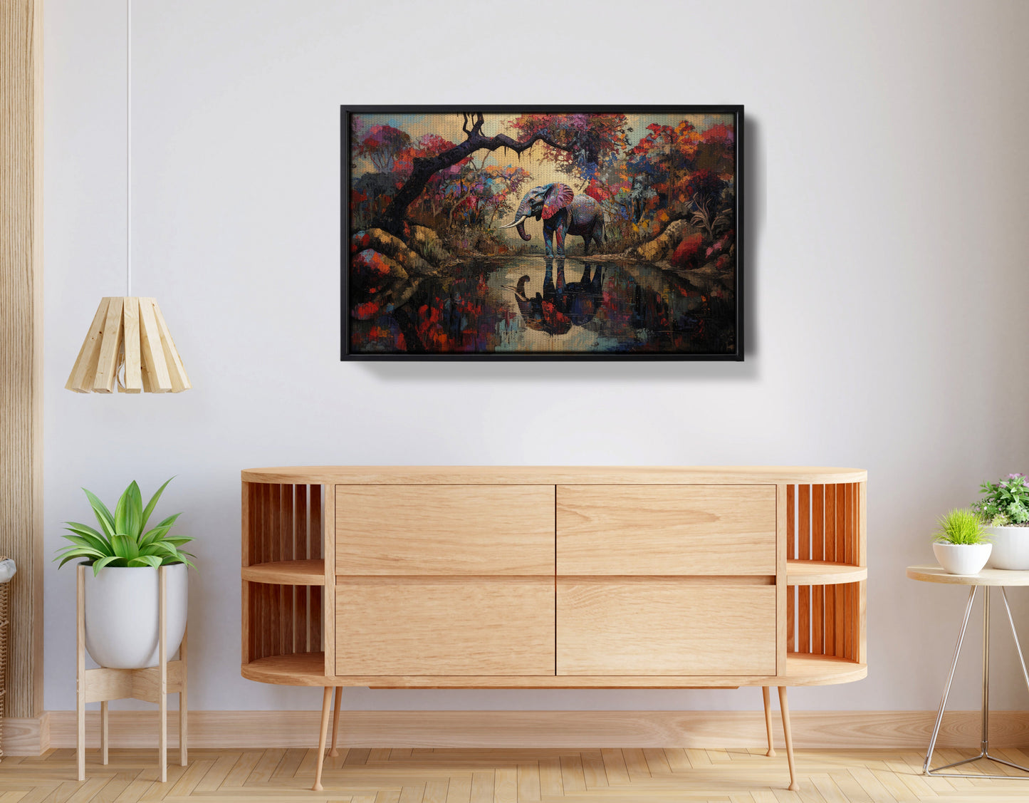 Elephant Forest Reflection African American canvas print view 26