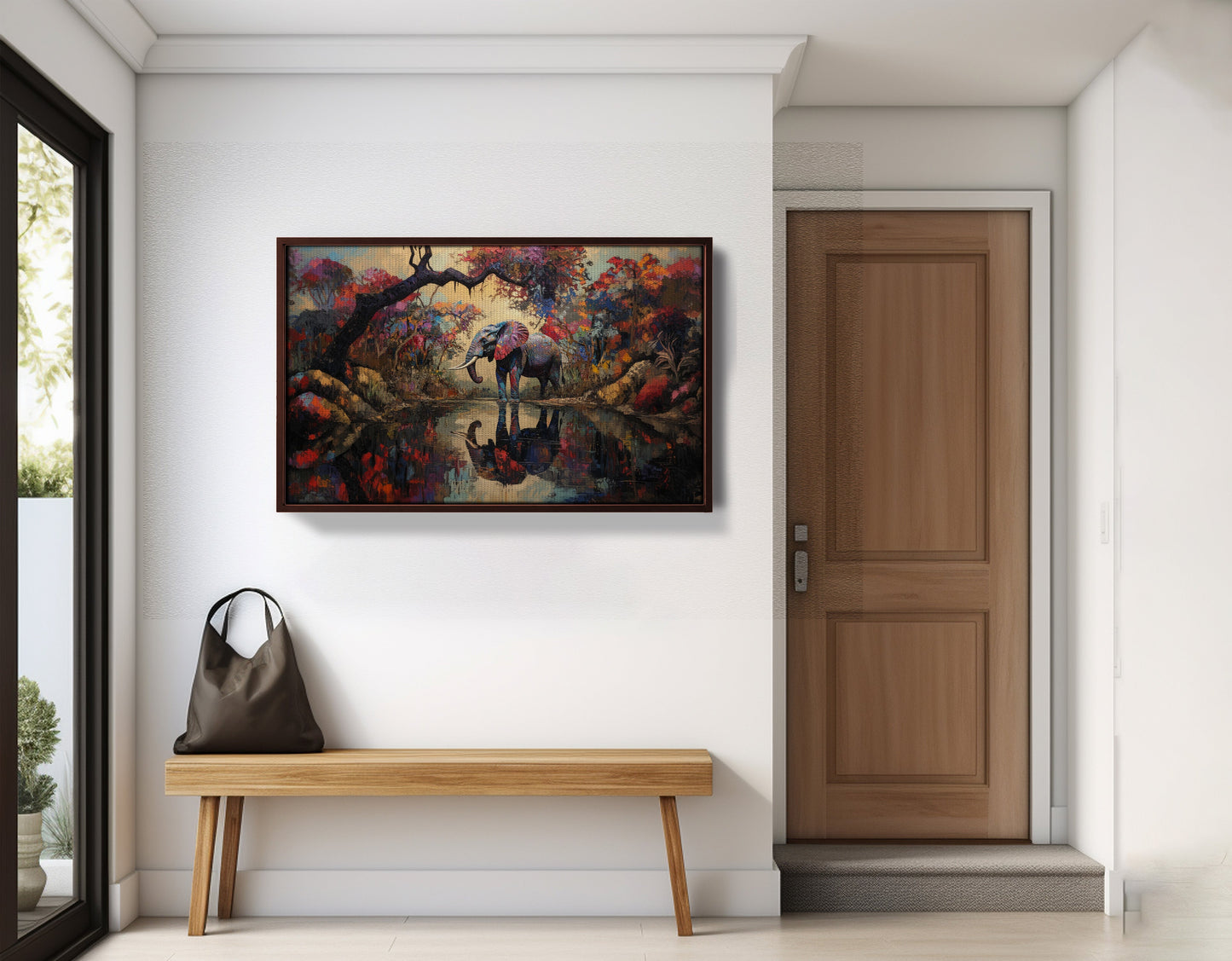 Elephant Forest Reflection African American canvas print view 35