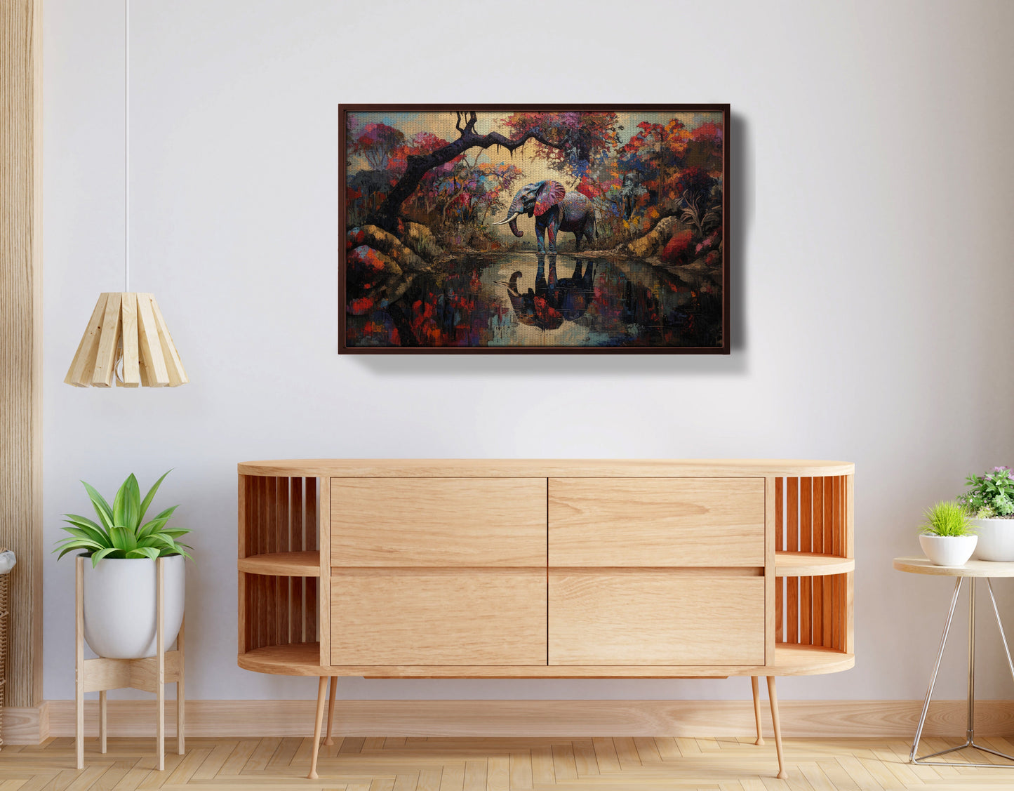 Elephant Forest Reflection African American canvas print view 32