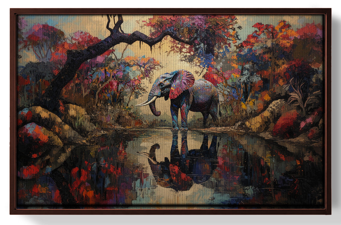 Elephant Forest Reflection African American canvas print view 31