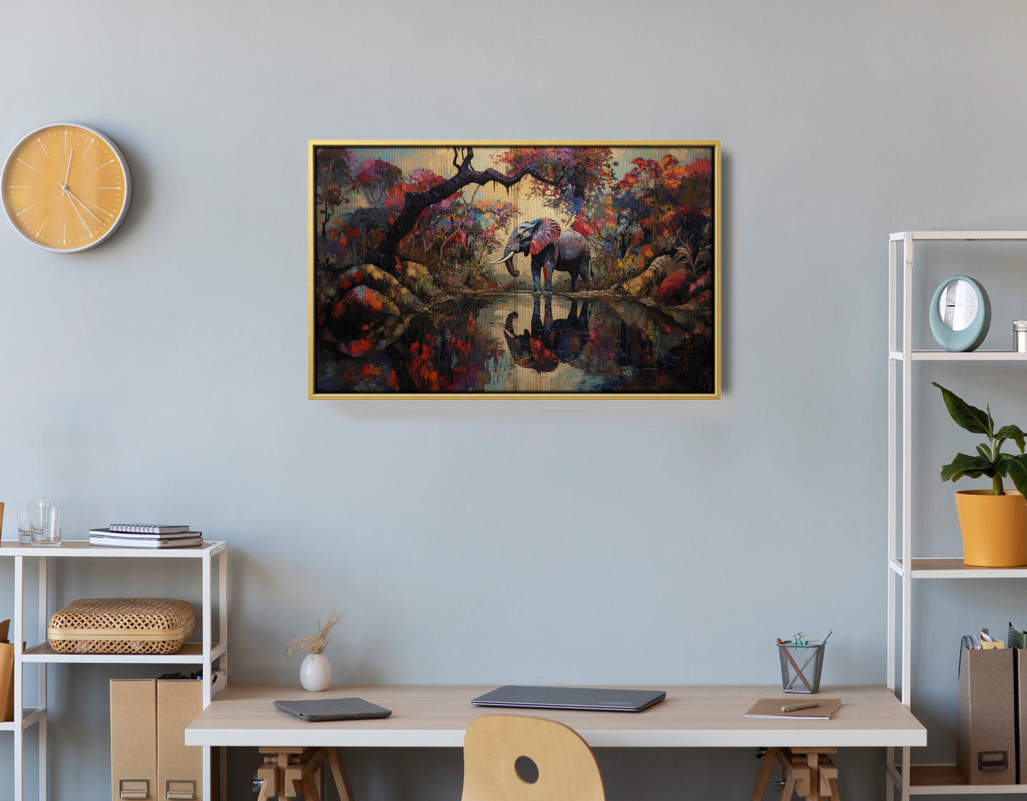 Elephant Forest Reflection African American canvas print view 42