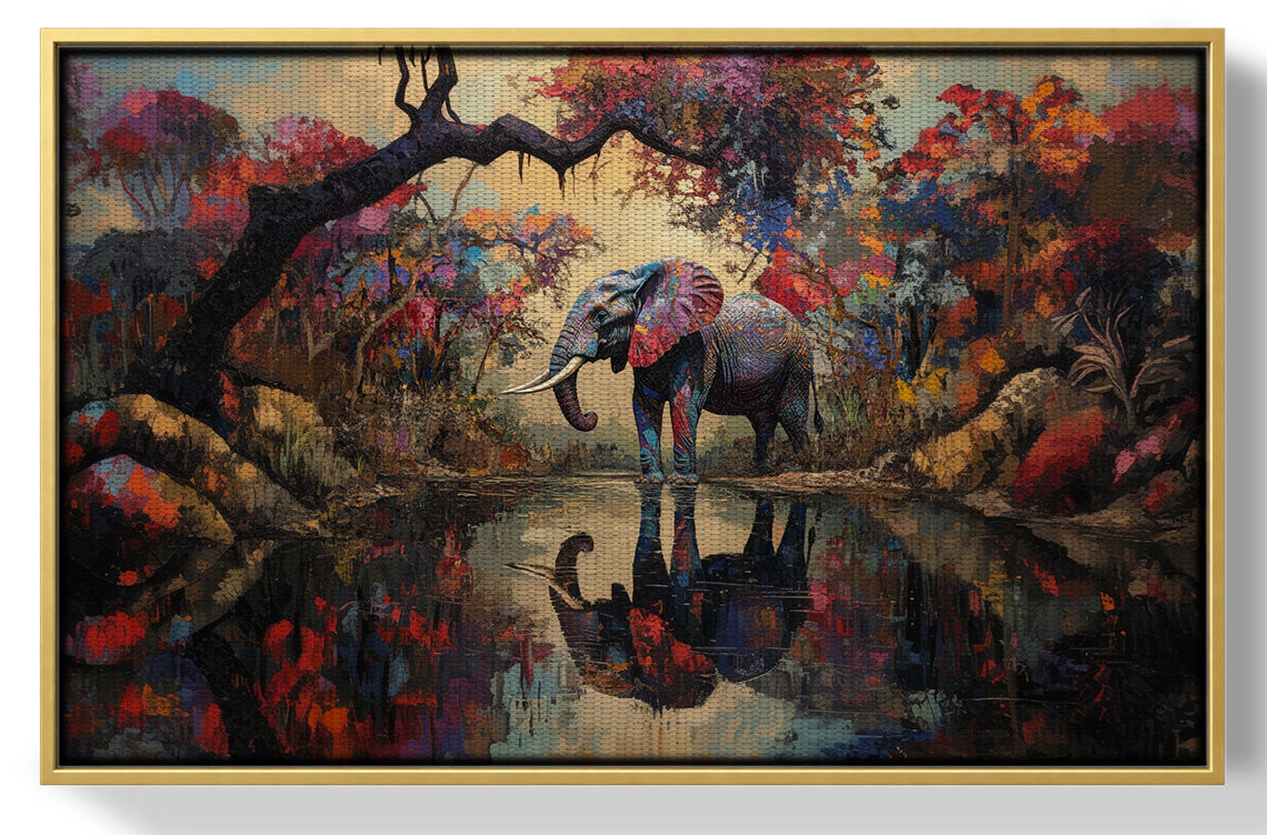 Elephant Forest Reflection African American canvas print view 37
