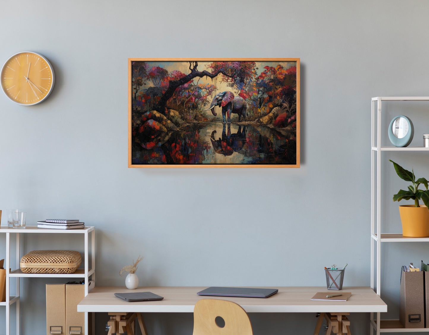 Elephant Forest Reflection African American canvas print view 48