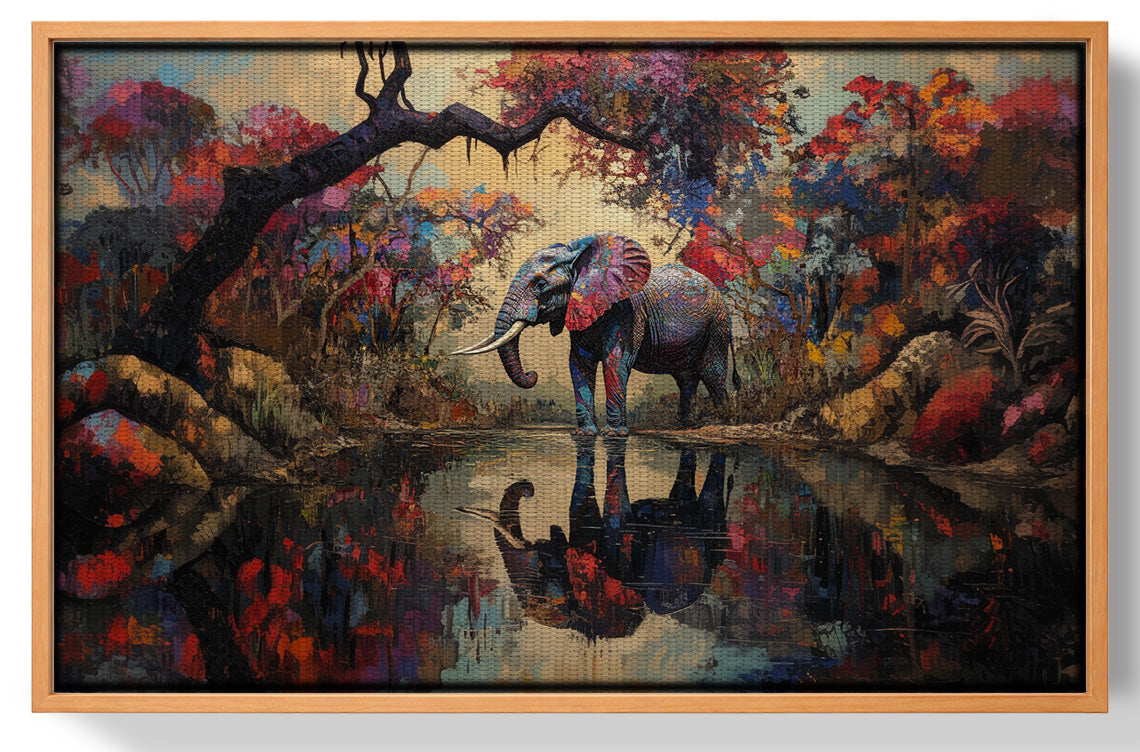 Elephant Forest Reflection African American canvas print view 43