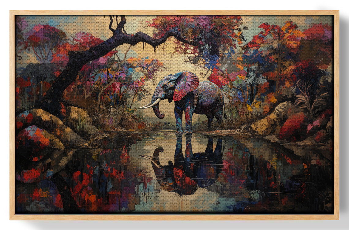 Elephant Forest Reflection African American canvas print view 49