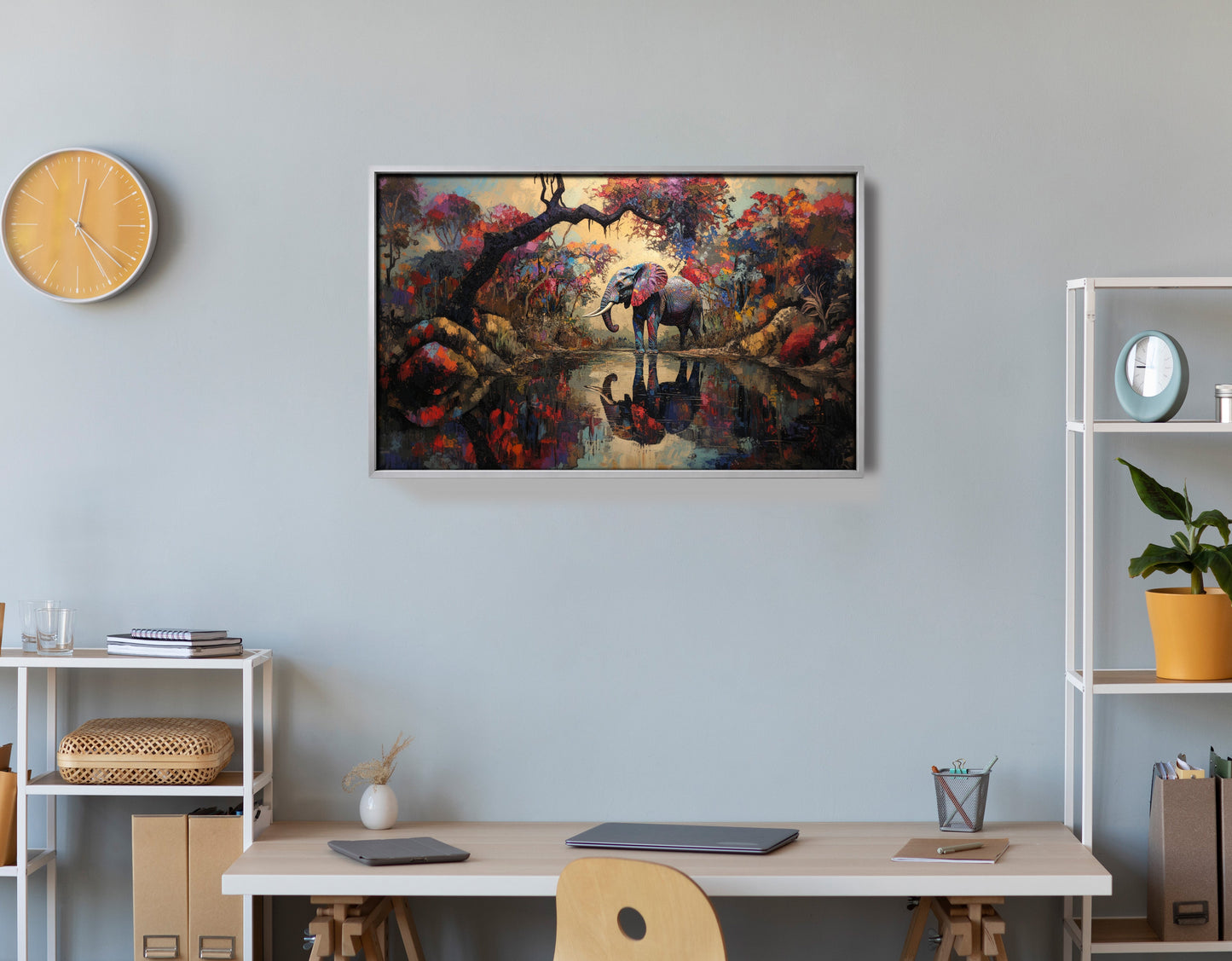 Elephant Forest Reflection African American canvas print view 60