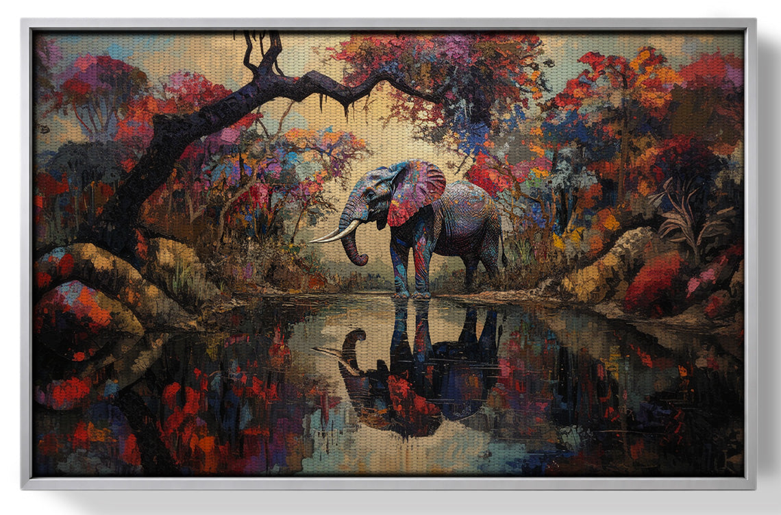 Elephant Forest Reflection African American canvas print view 55