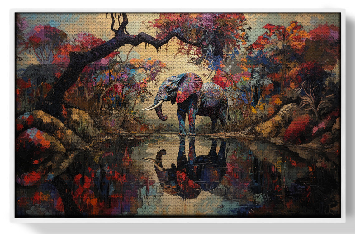 Elephant Forest Reflection African American canvas print view 61