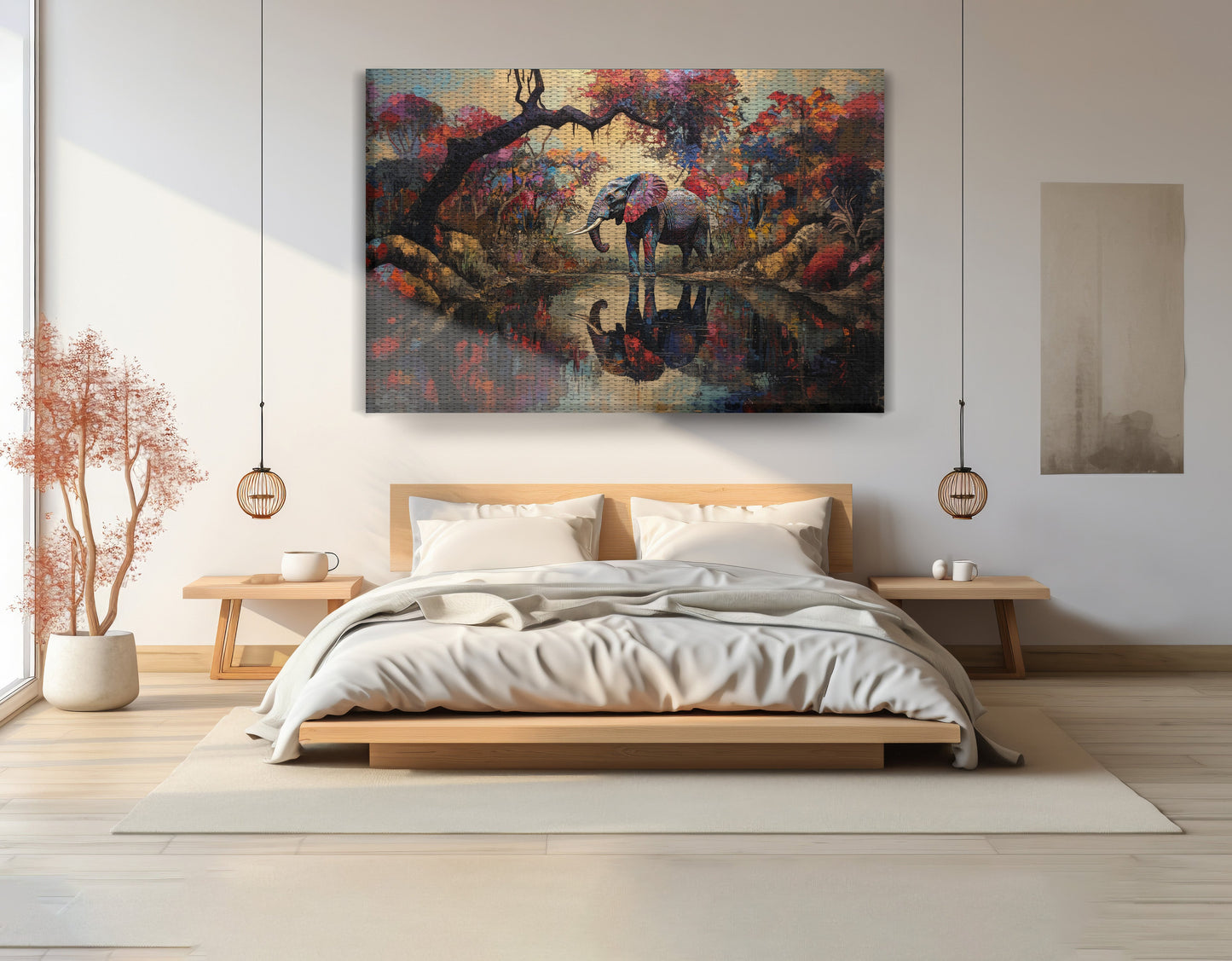 Elephant Forest Reflection African American canvas print view 15