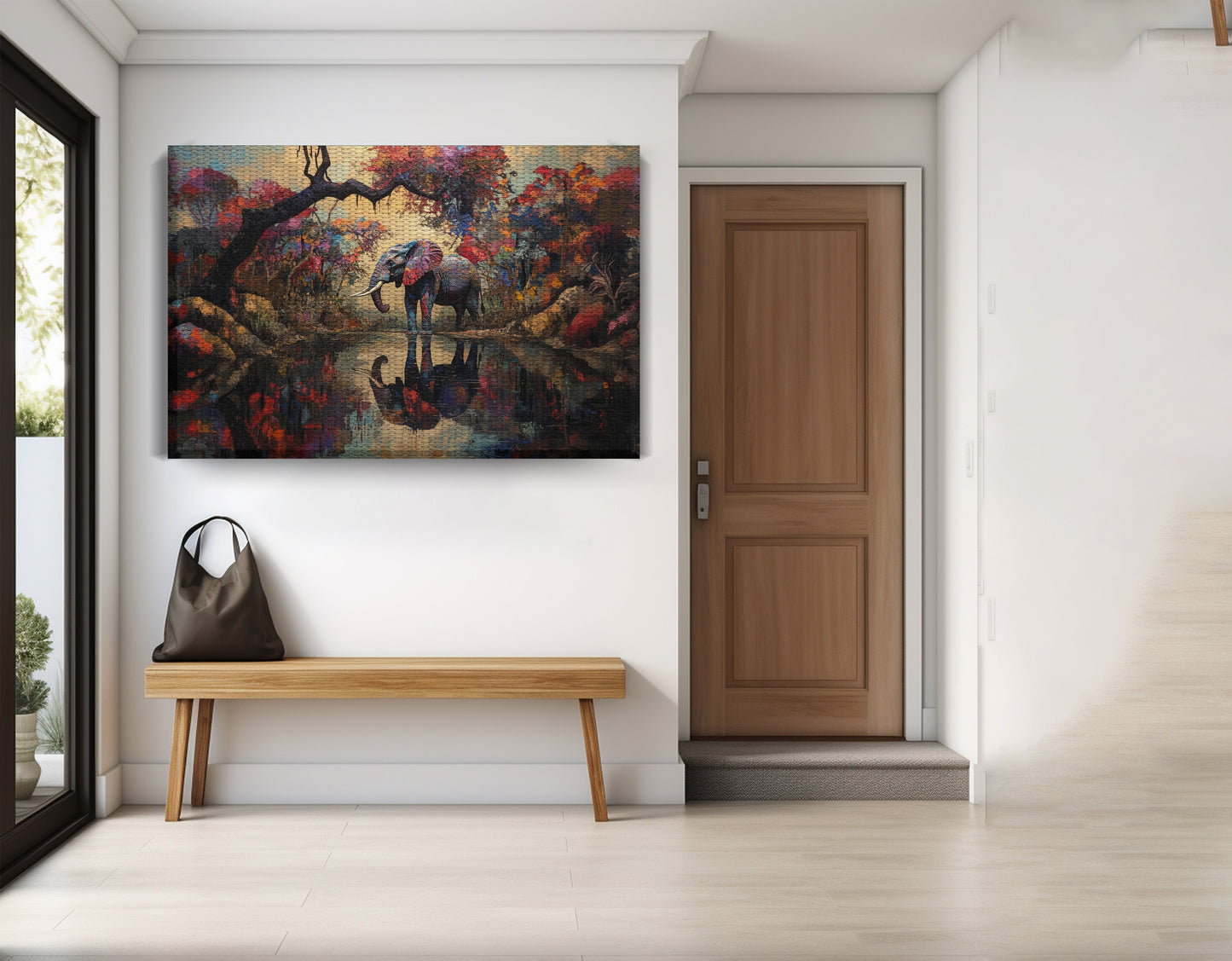 Elephant Forest Reflection African American canvas print view 17