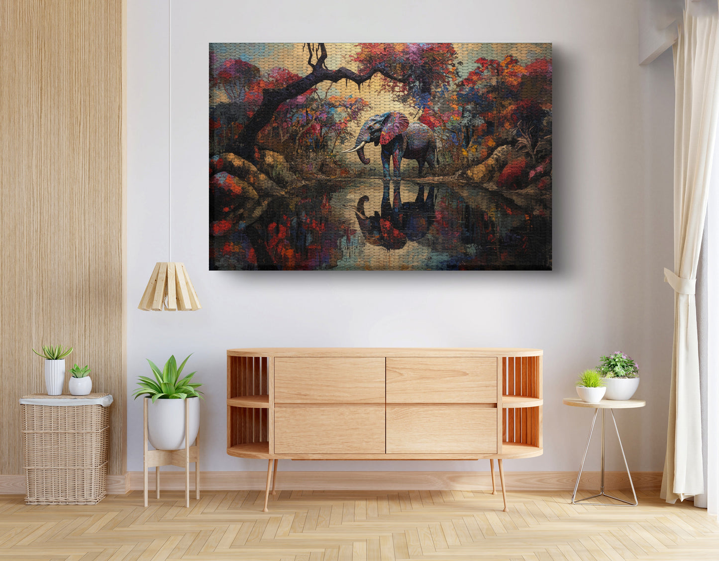 Elephant Forest Reflection African American canvas print view 14