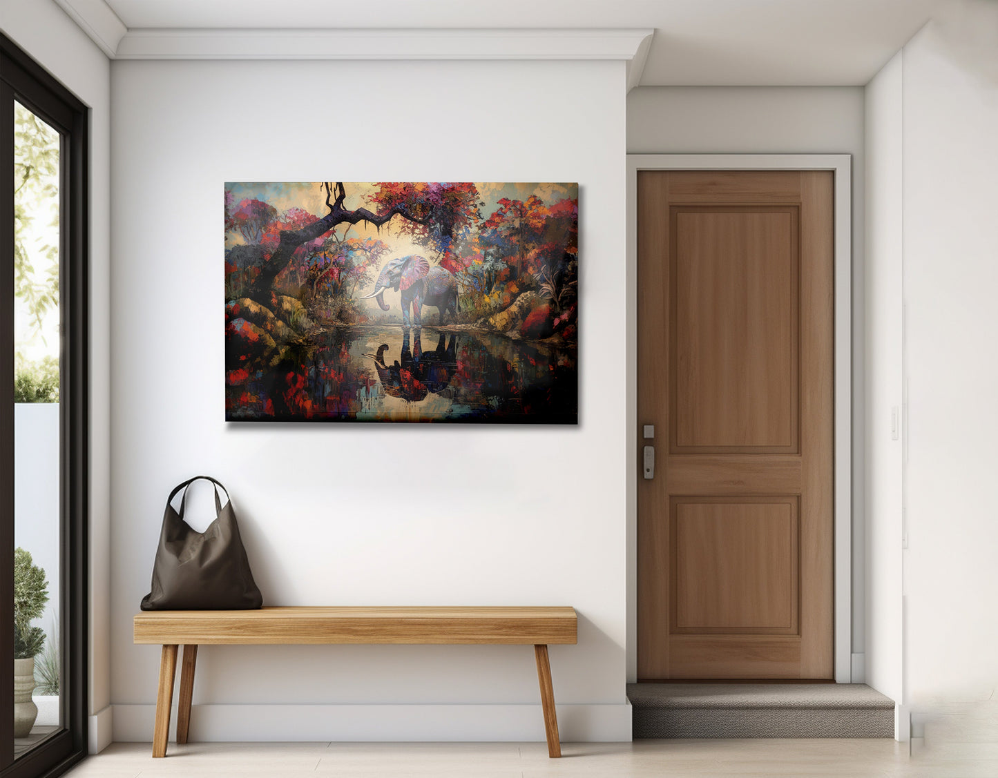 Elephant Forest Reflection African American canvas print view 23