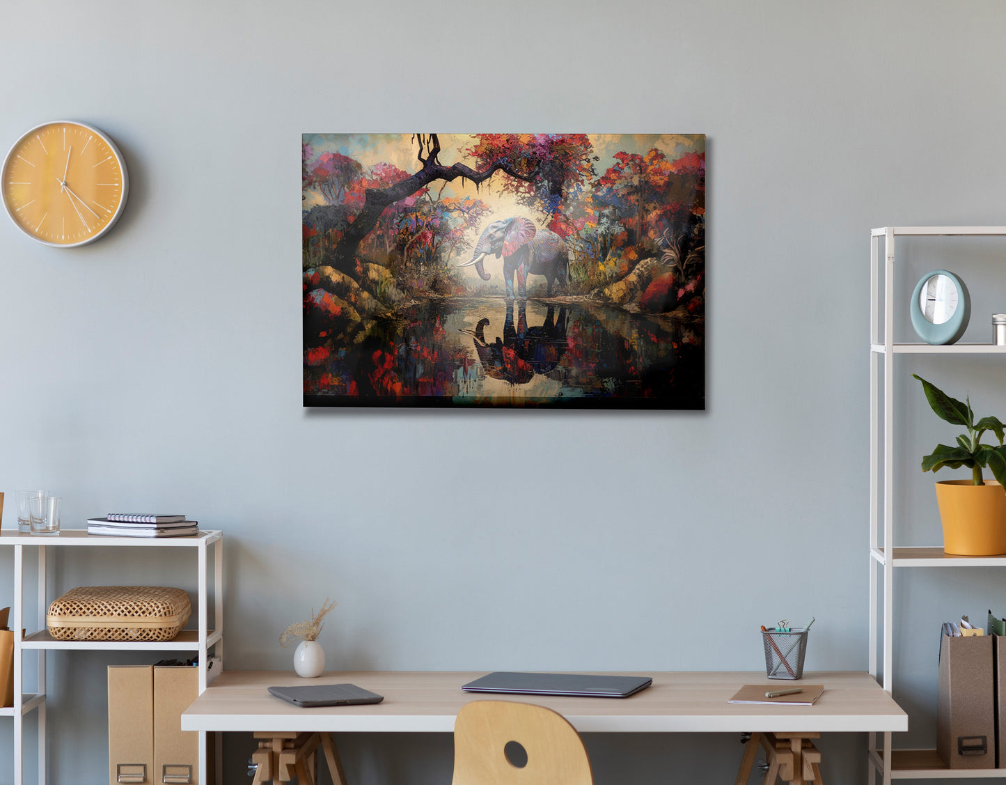 Elephant Forest Reflection African American canvas print view 24