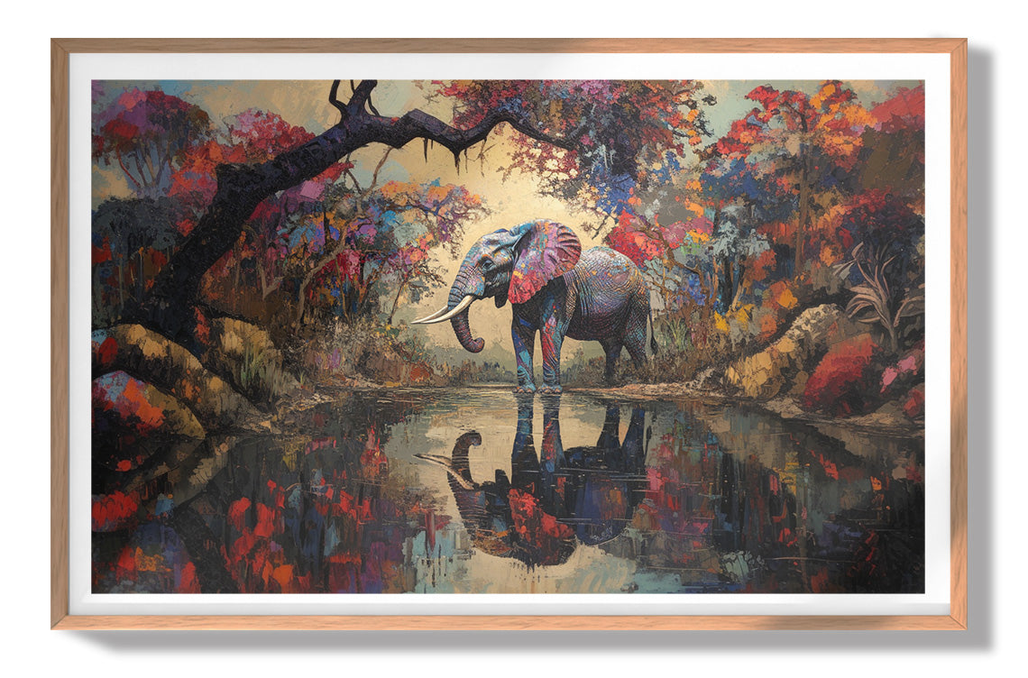 Elephant Forest Reflection African American canvas print view 79