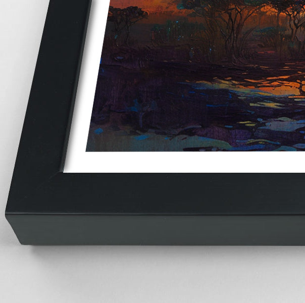 Glowing Giraffe Sunset Black African American canvas print view 70