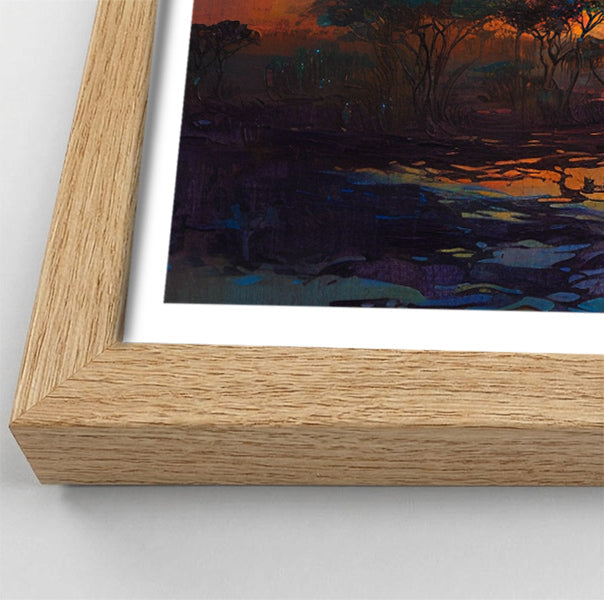 Glowing Giraffe Sunset Black African American canvas print view 76