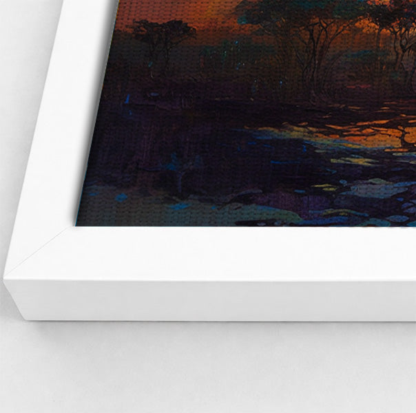 Glowing Giraffe Sunset Black African American canvas print view 64