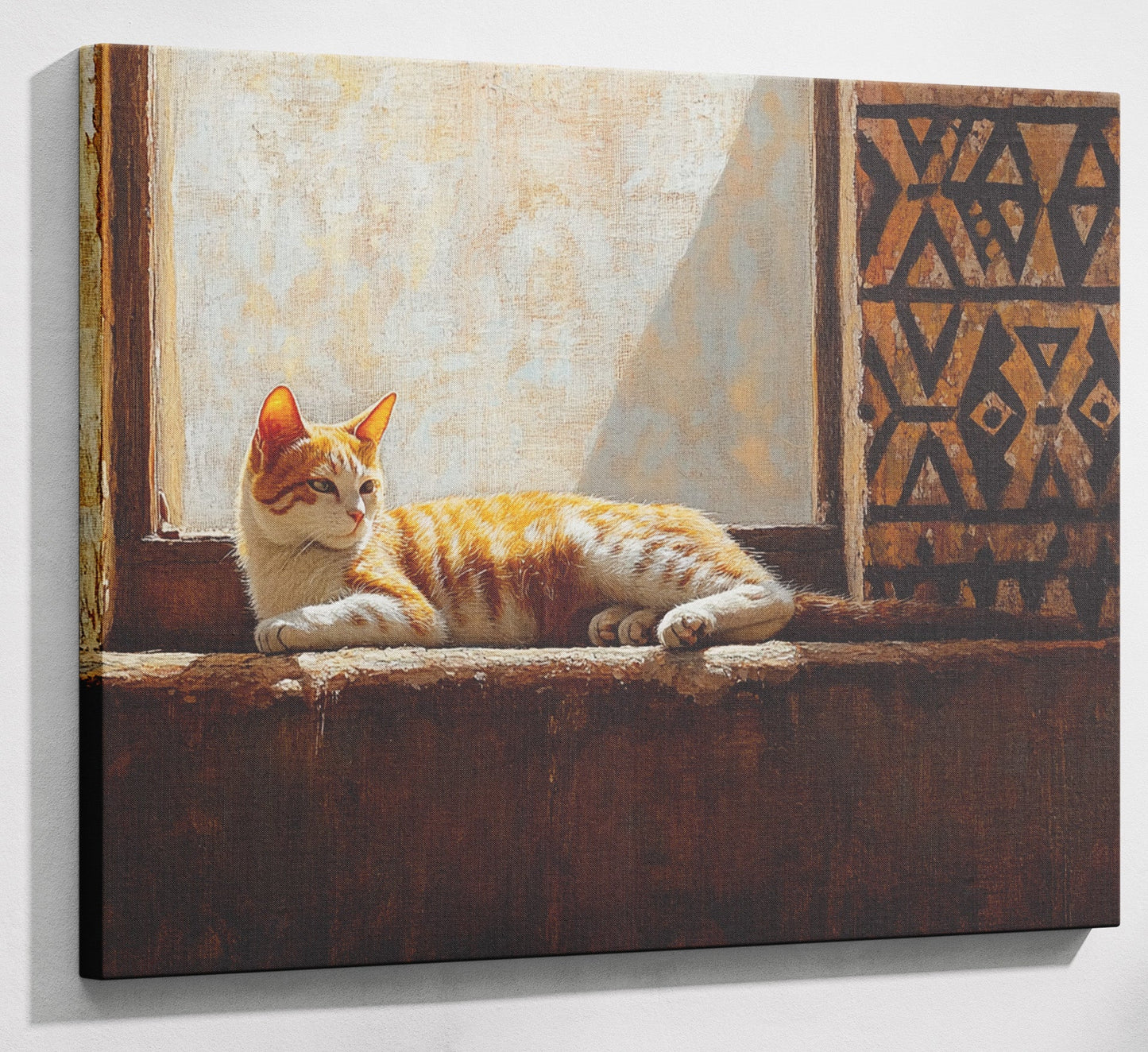 Orange Cat Window African American canvas print canvas print with visible wall art format