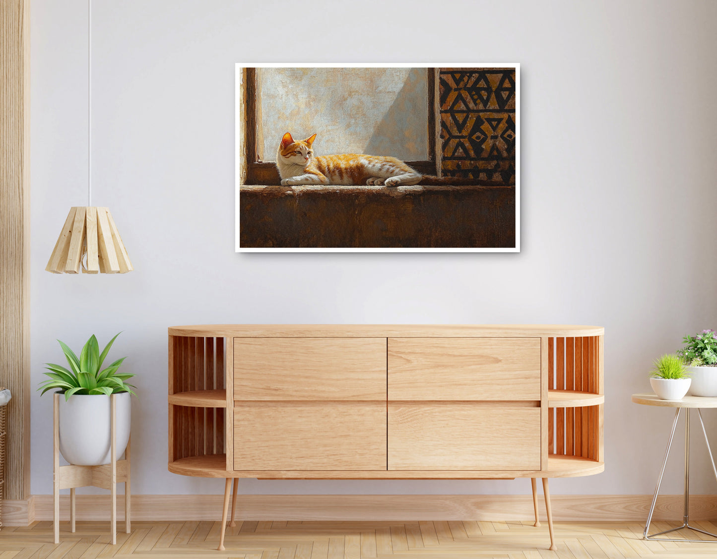 Alternate view of Orange Cat Window African American canvas print