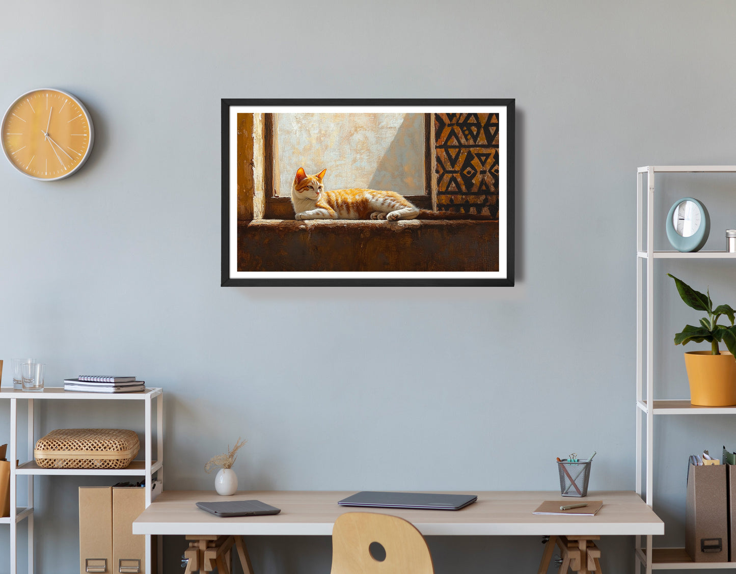 Orange Cat Window African American canvas print view 72