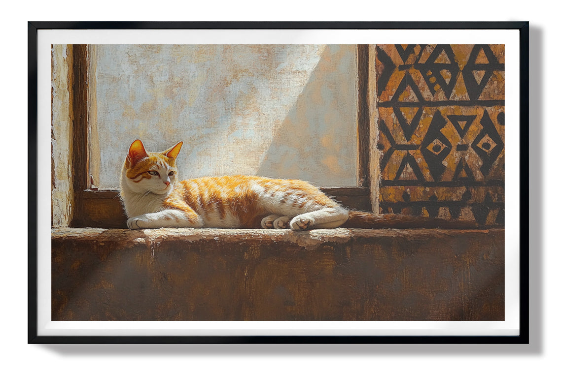 Orange Cat Window African American canvas print view 67
