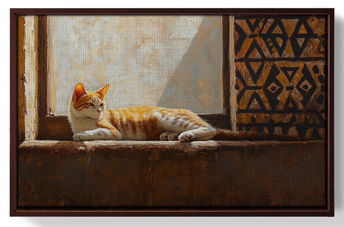 Orange Cat Window African American canvas print view 31