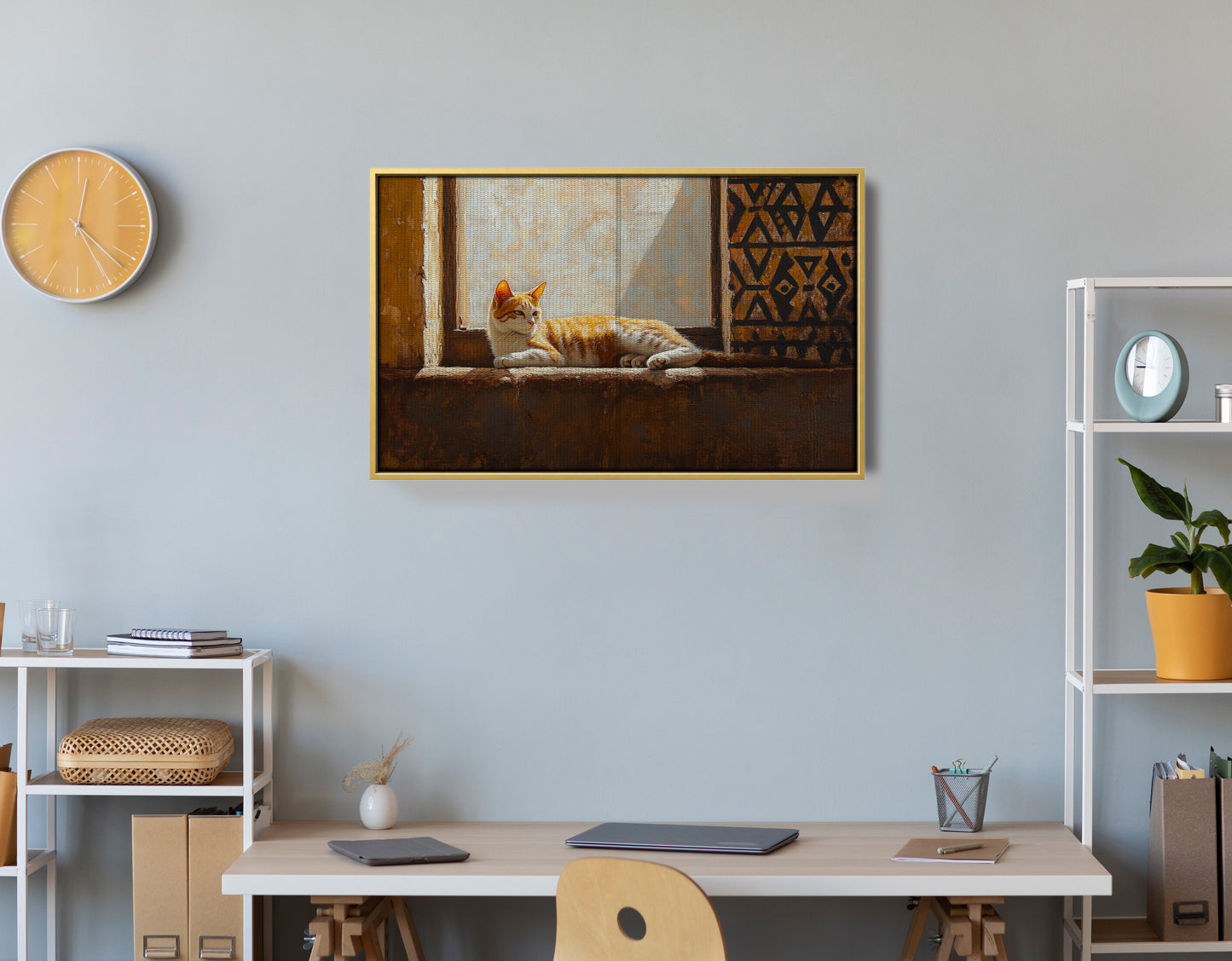 Orange Cat Window African American canvas print view 42