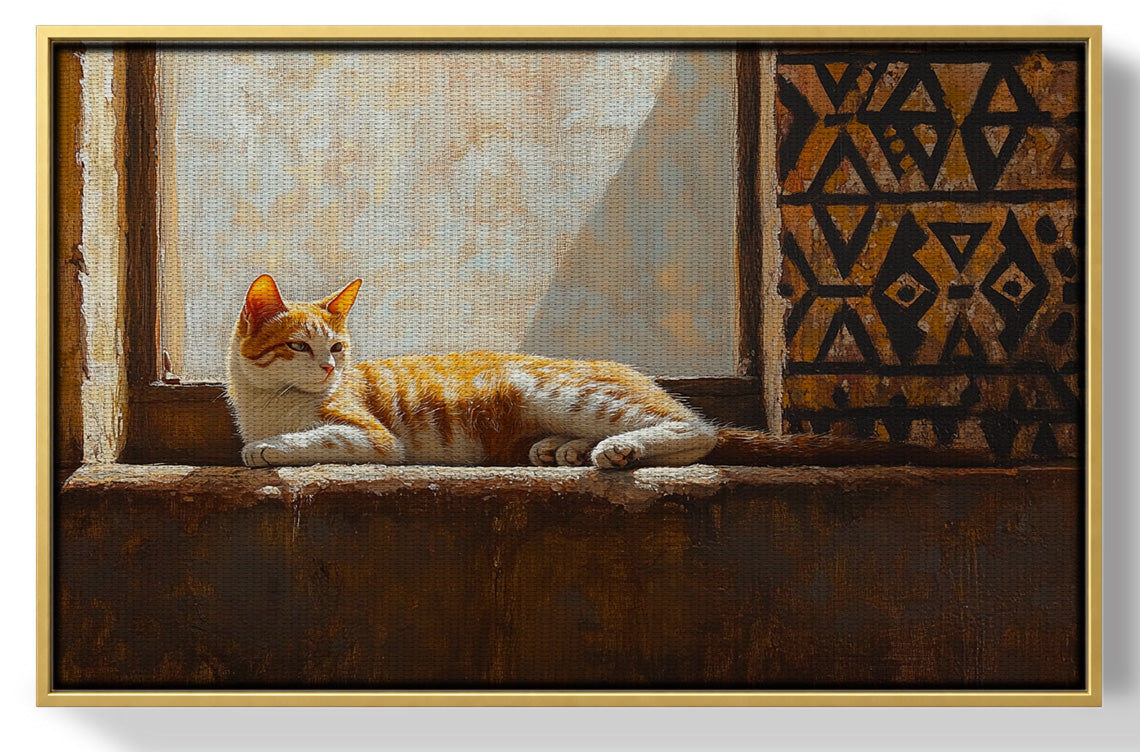Orange Cat Window African American canvas print view 37