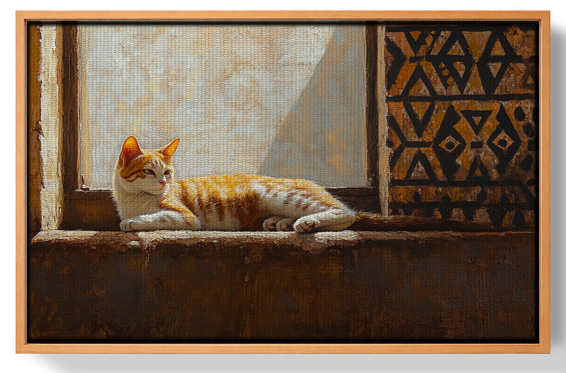 Orange Cat Window African American canvas print view 43