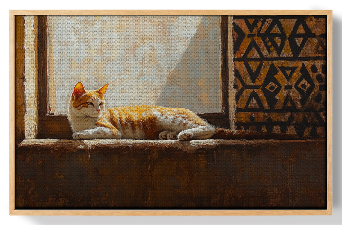 Orange Cat Window African American canvas print view 49
