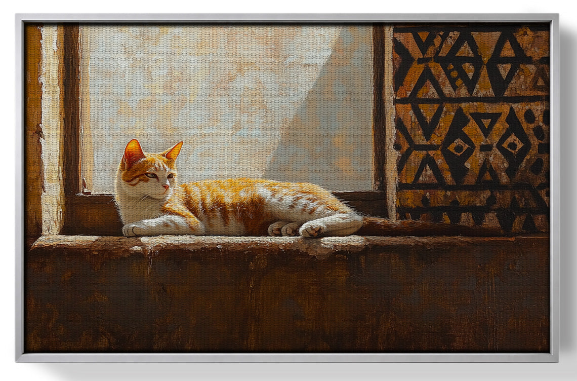 Orange Cat Window African American canvas print view 55