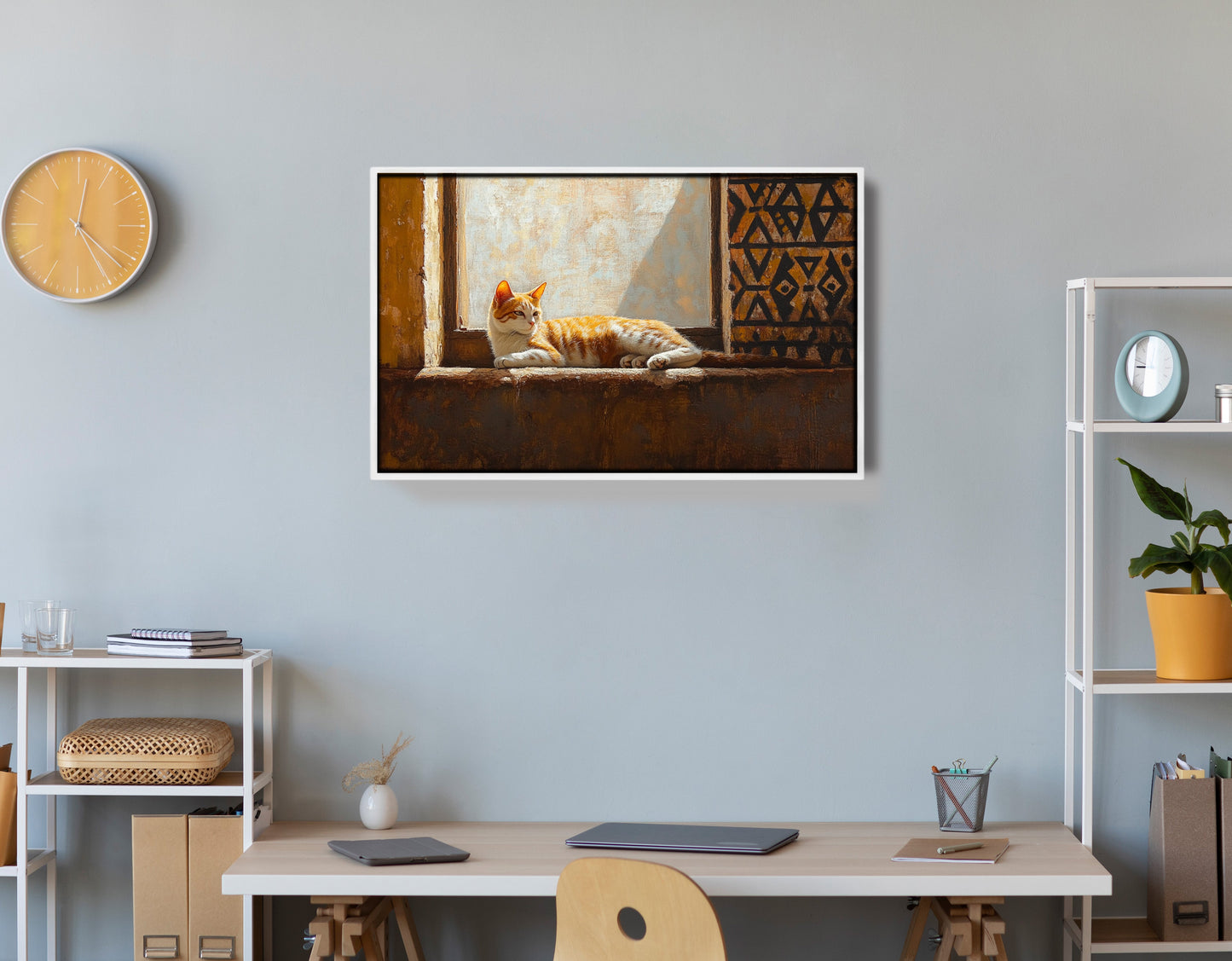 Orange Cat Window African American canvas print view 66