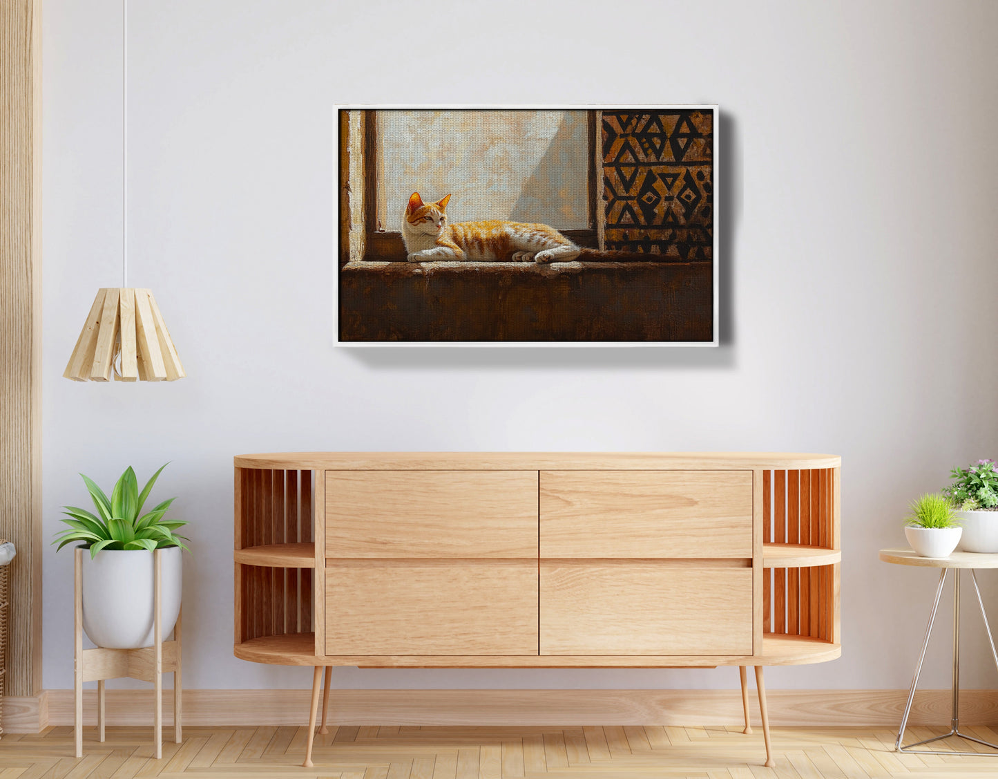 Orange Cat Window African American canvas print view 62