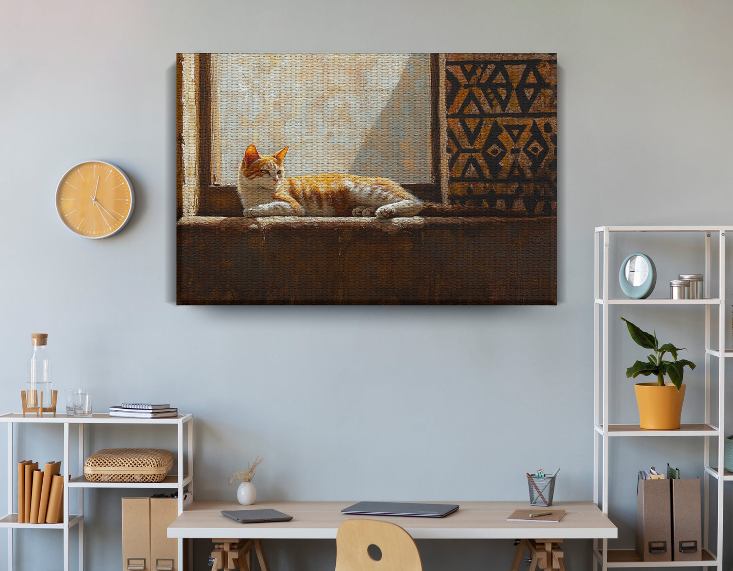 Orange Cat Window African American canvas print view 18
