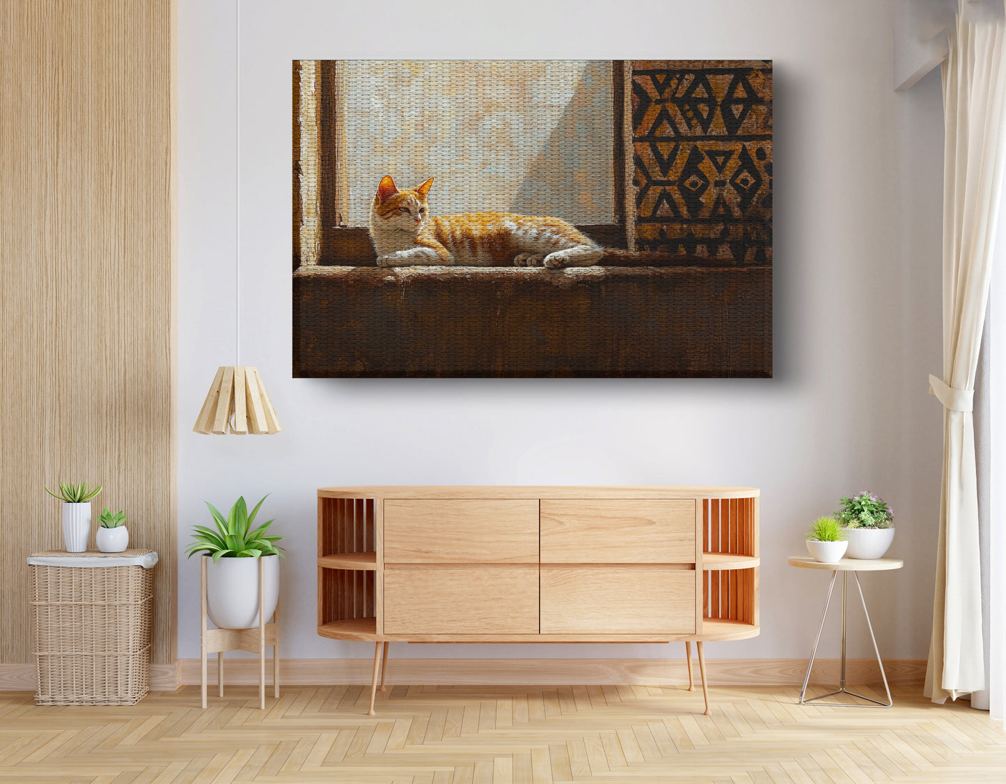 Orange Cat Window African American canvas print view 14