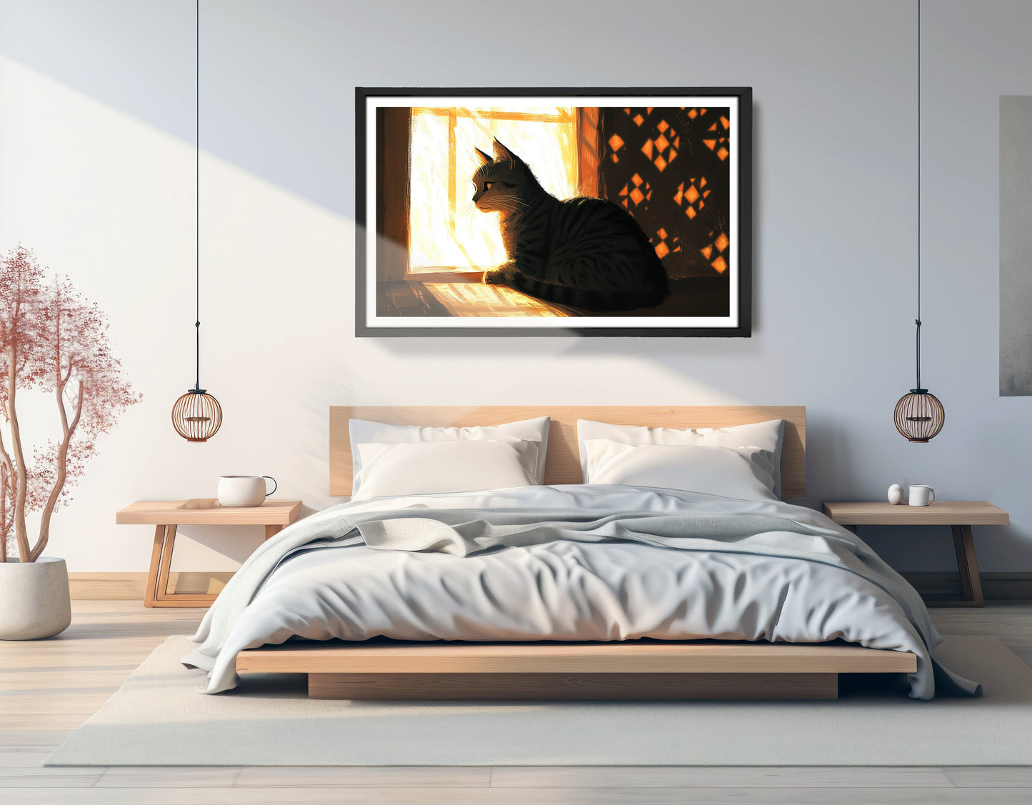 Black Cat Window Light African American canvas print view 69