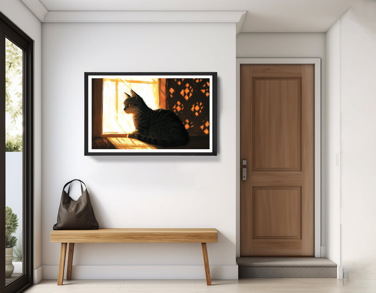 Black Cat Window Light African American canvas print view 71