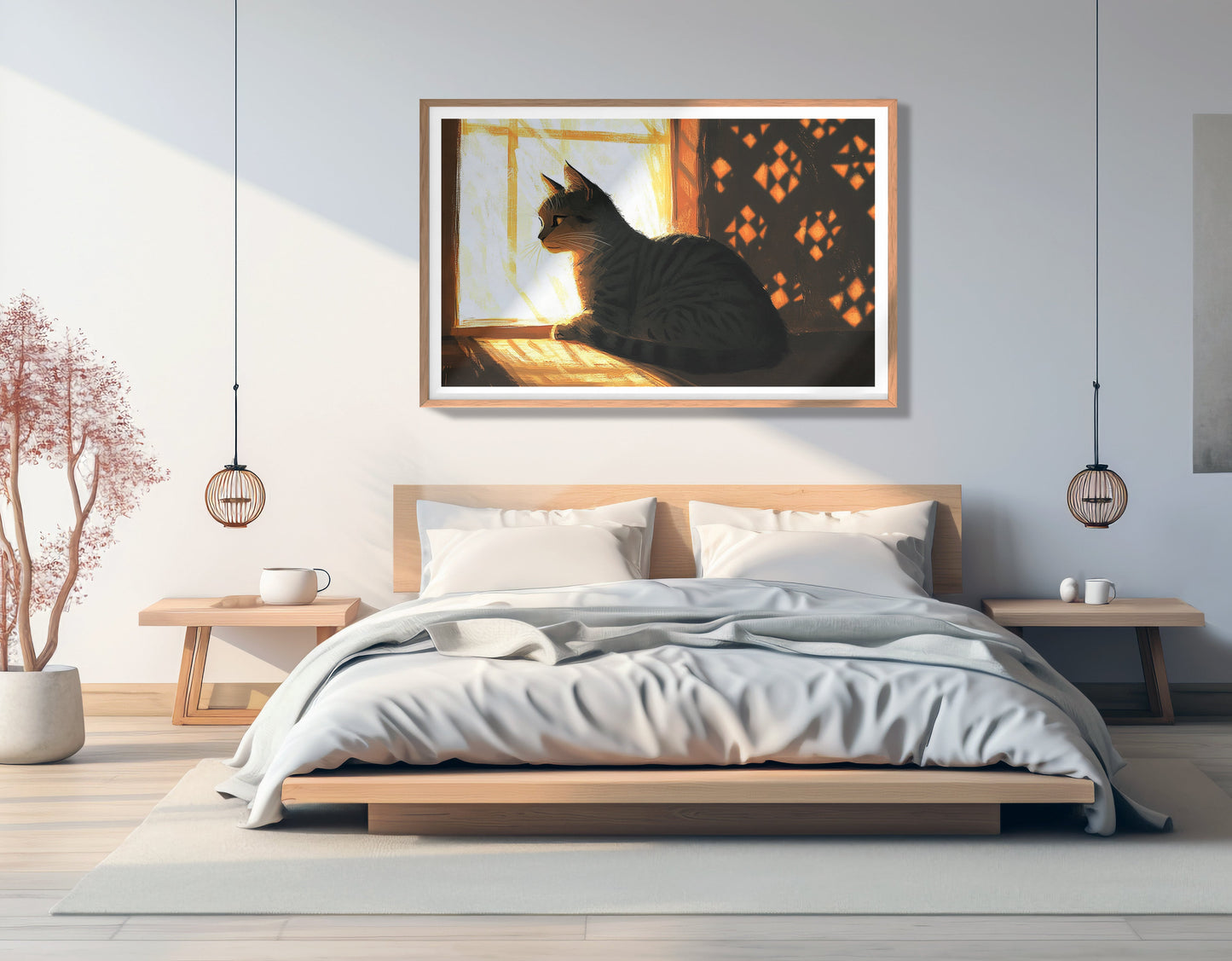 Black Cat Window Light African American canvas print view 81