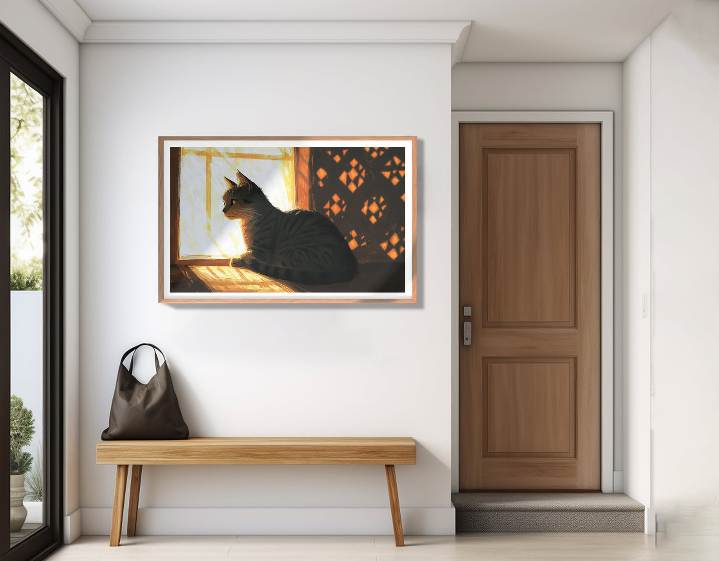 Black Cat Window Light African American canvas print view 83