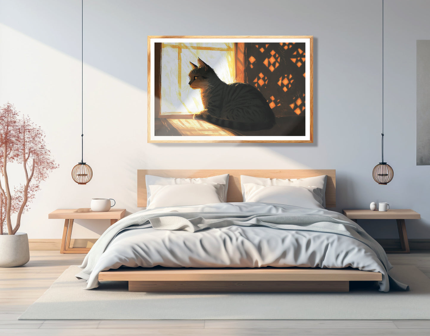 Black Cat Window Light African American canvas print view 75