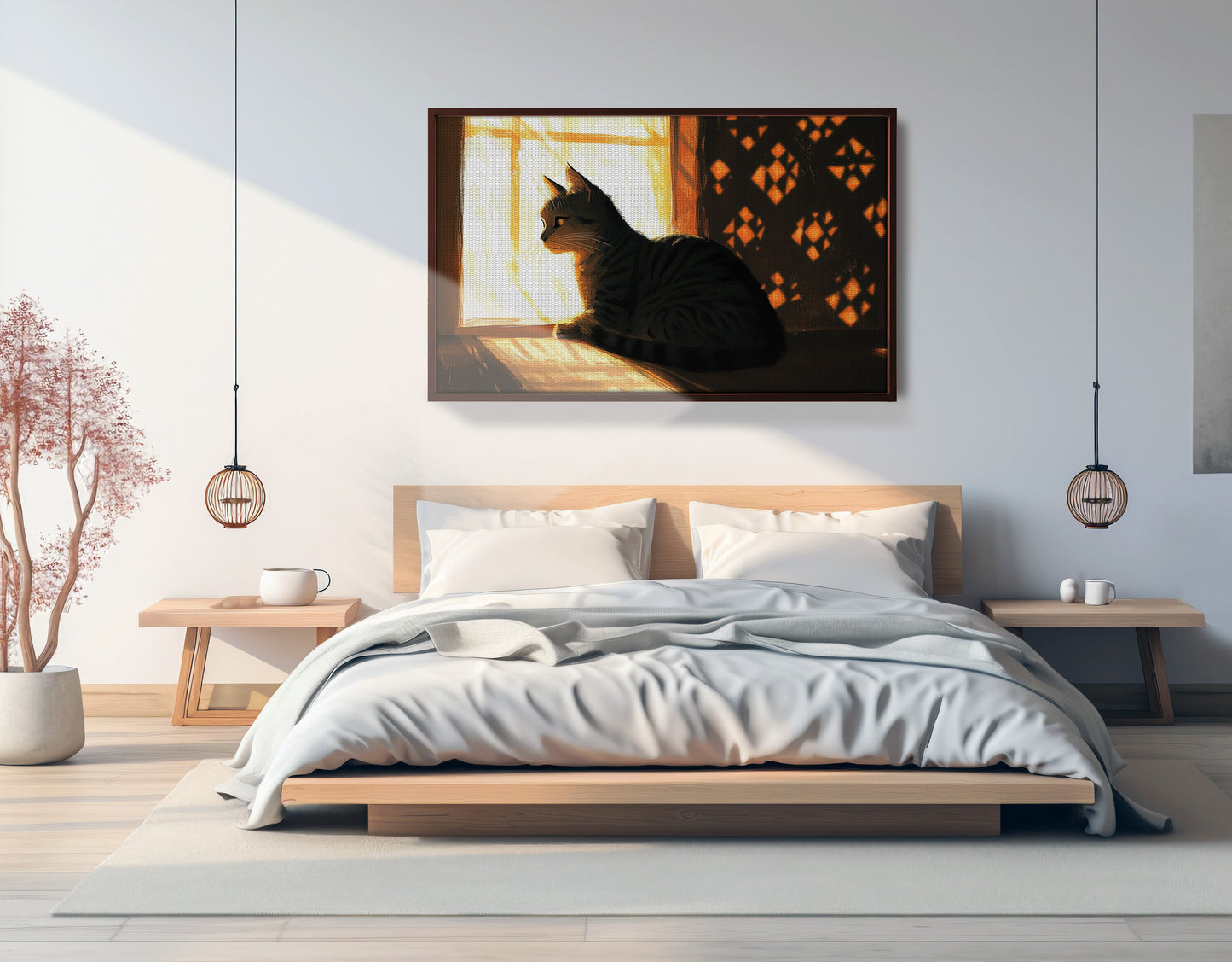 Black Cat Window Light African American canvas print view 33