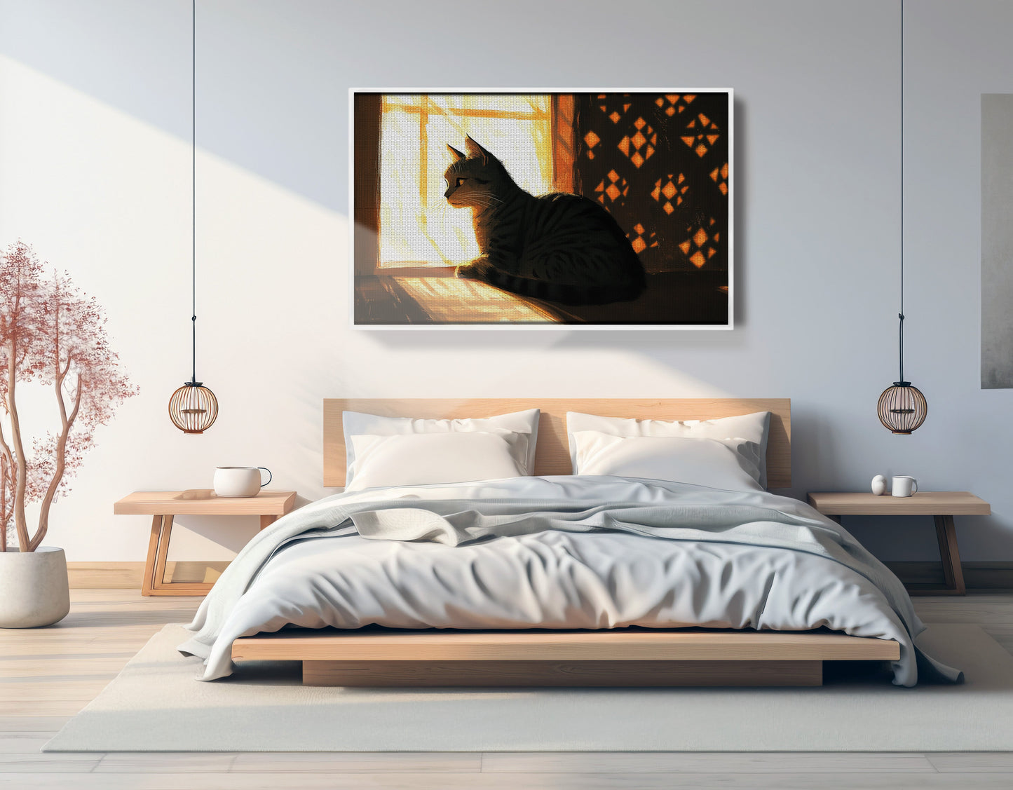 Black Cat Window Light African American canvas print view 63