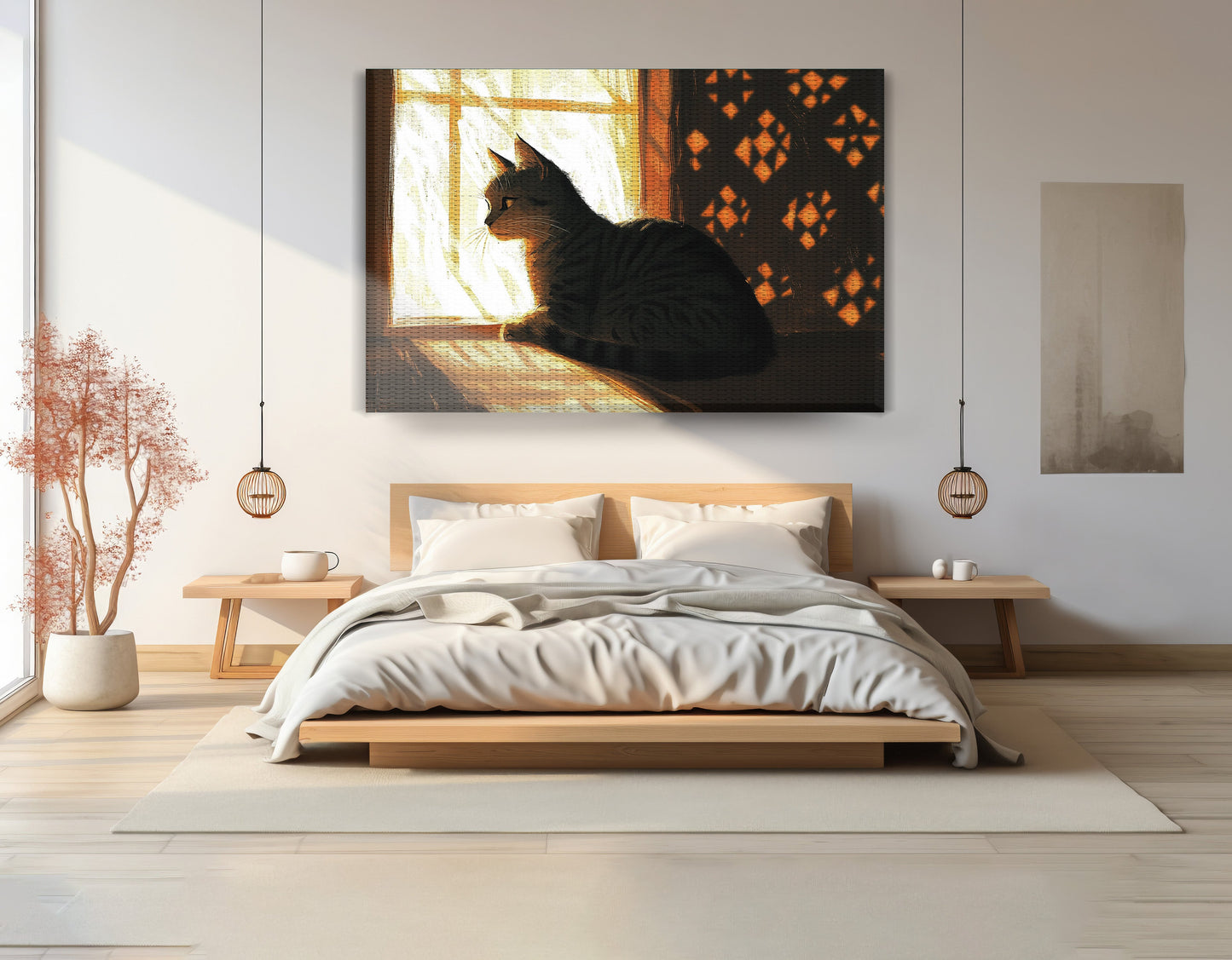 Black Cat Window Light African American canvas print view 15