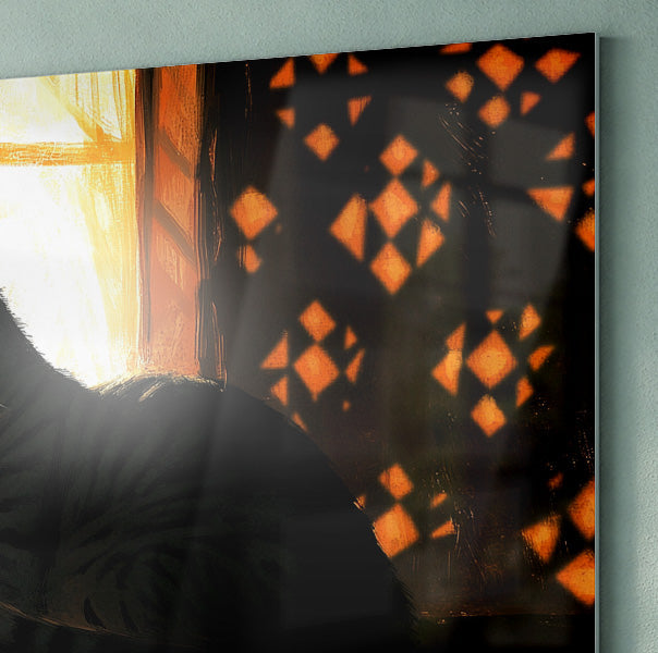 Black Cat Window Light African American canvas print view 22