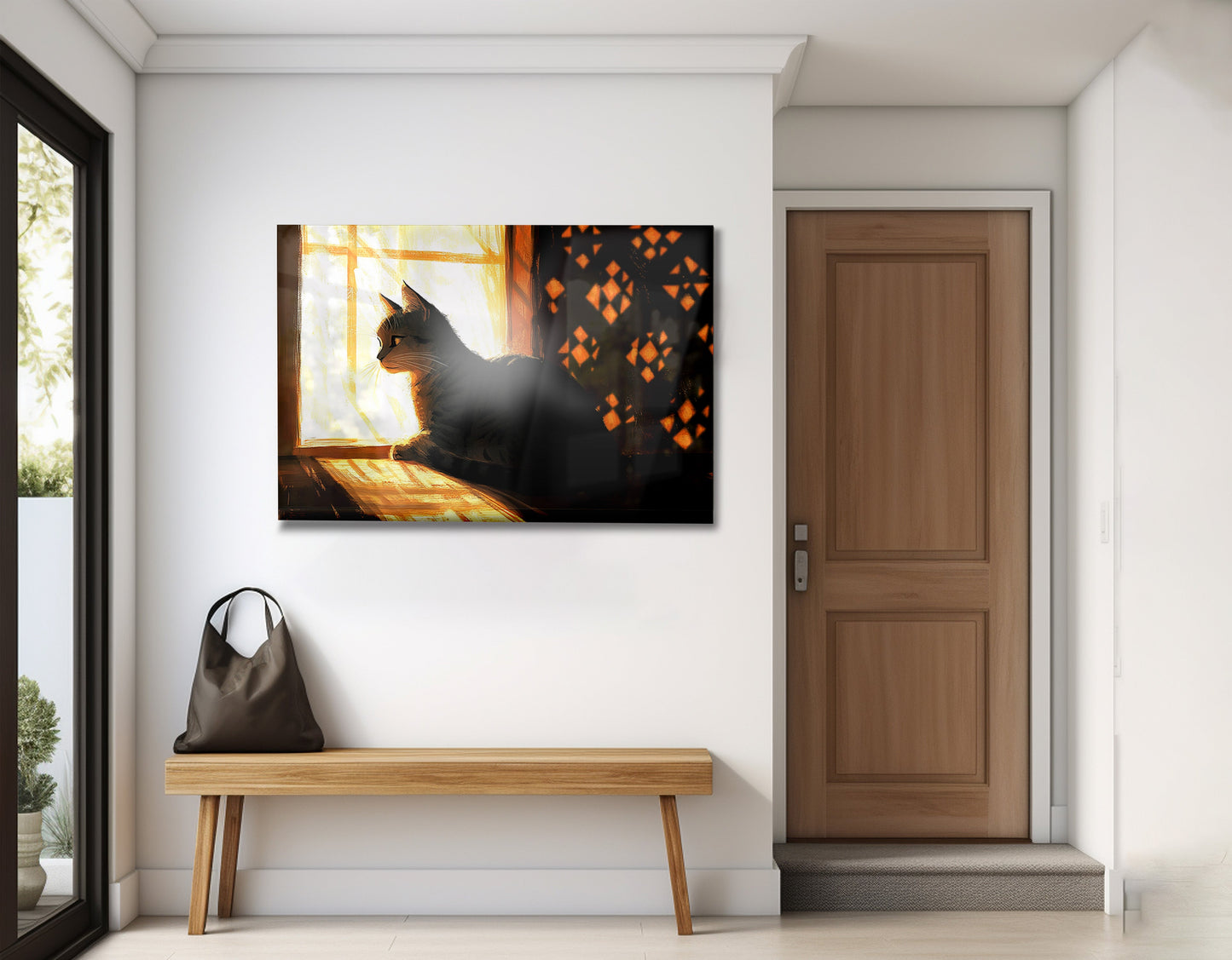 Black Cat Window Light African American canvas print view 23
