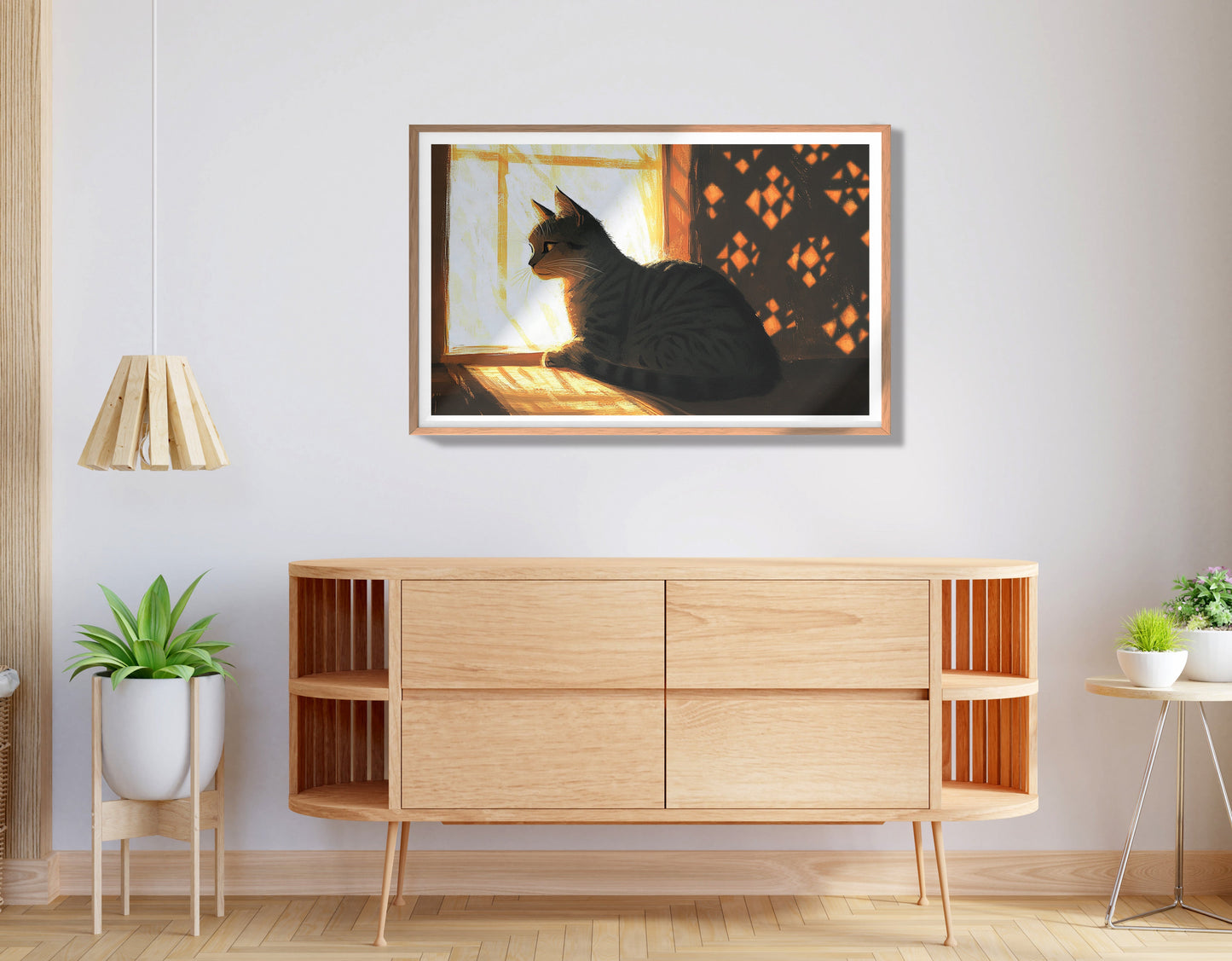 Black Cat Window Light African American canvas print view 80