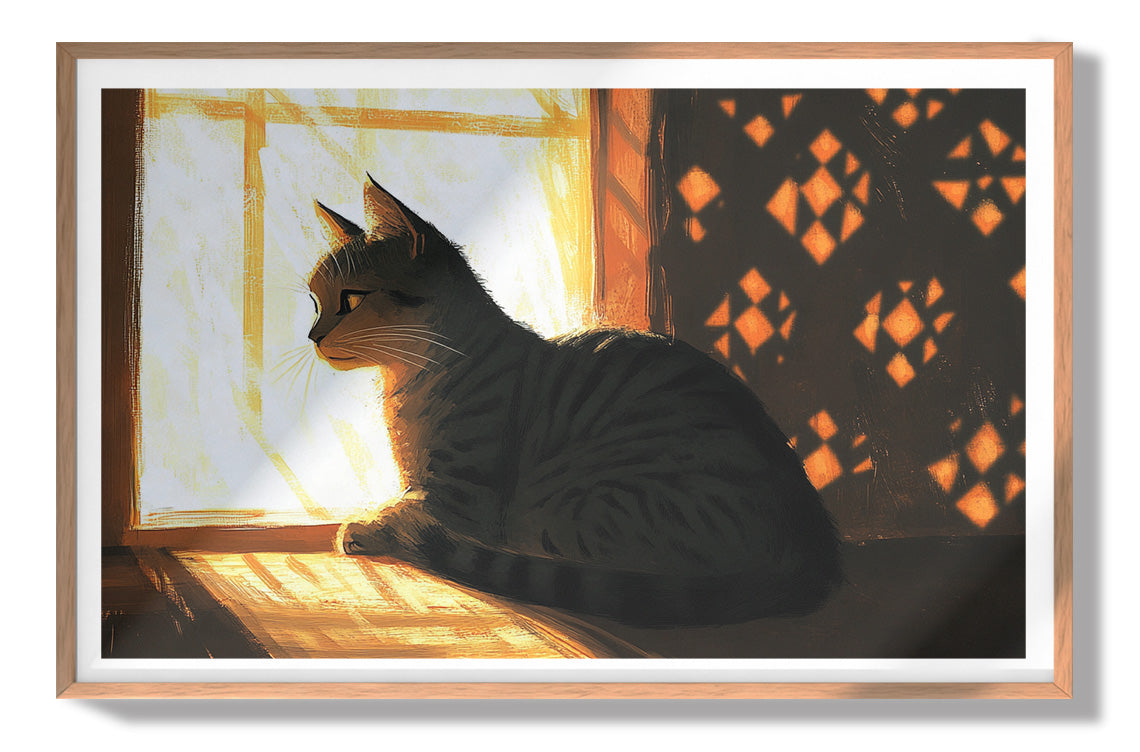 Black Cat Window Light African American canvas print view 79
