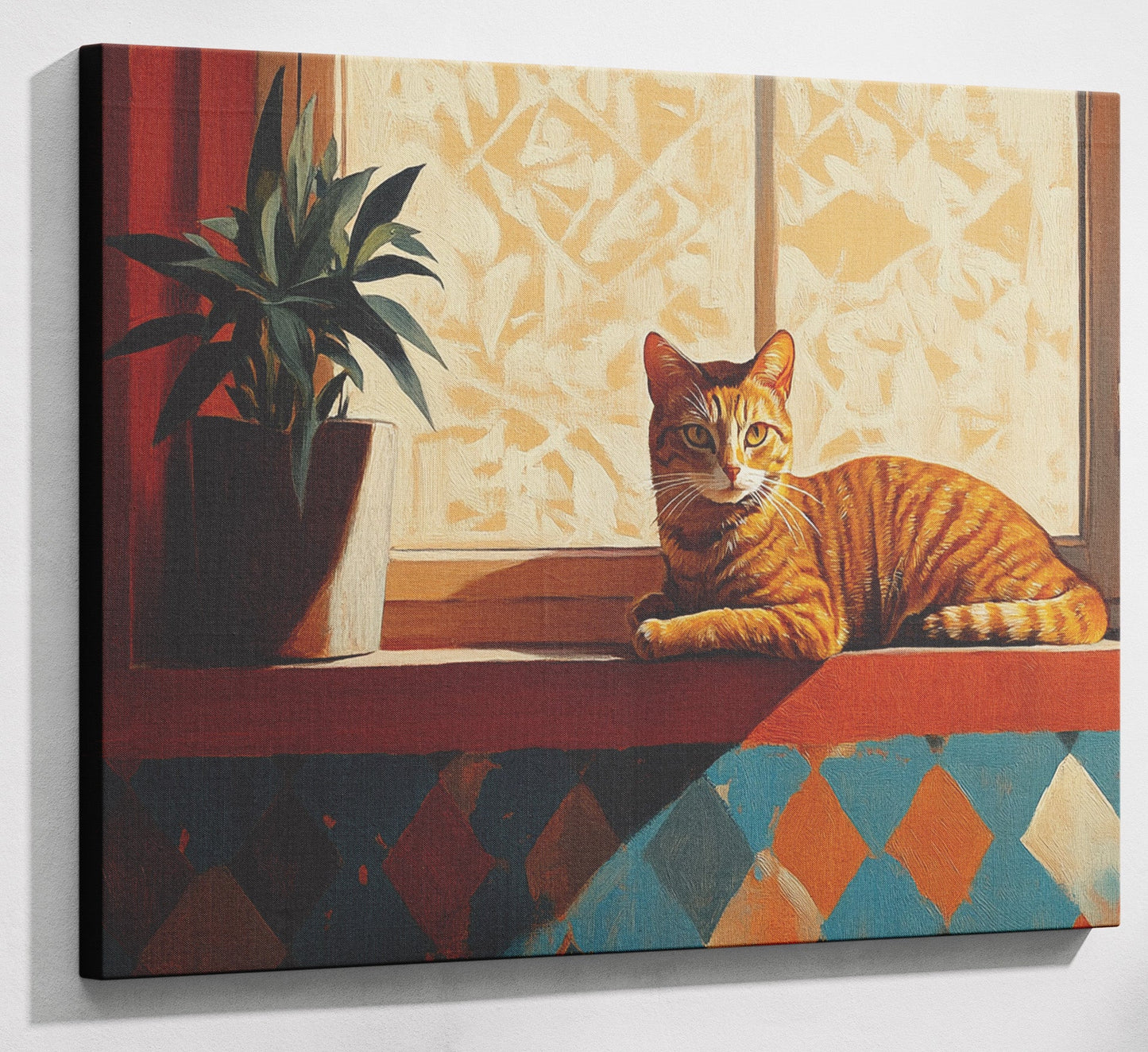 Orange Cat Houseplant African American canvas print canvas print with visible wall art format