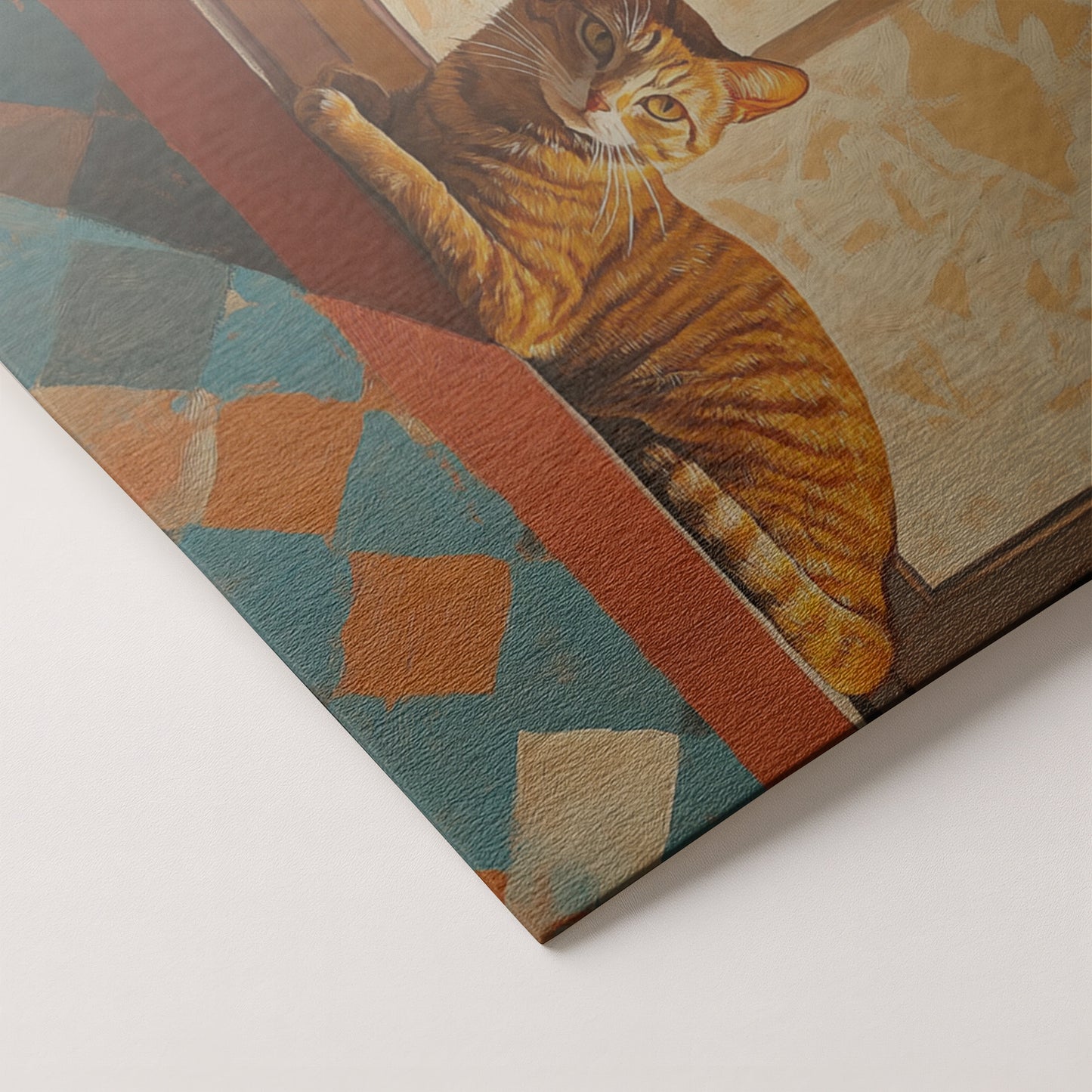 Orange Cat Houseplant African American canvas print artwork by MoomZee Artwork